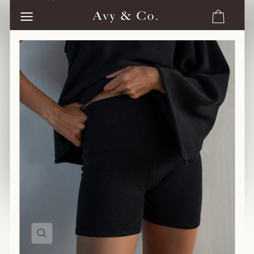 Avy and Co 100% Cotton Black Knit Shorts